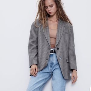 ZARA Oversized Plaid Blazer Sz M